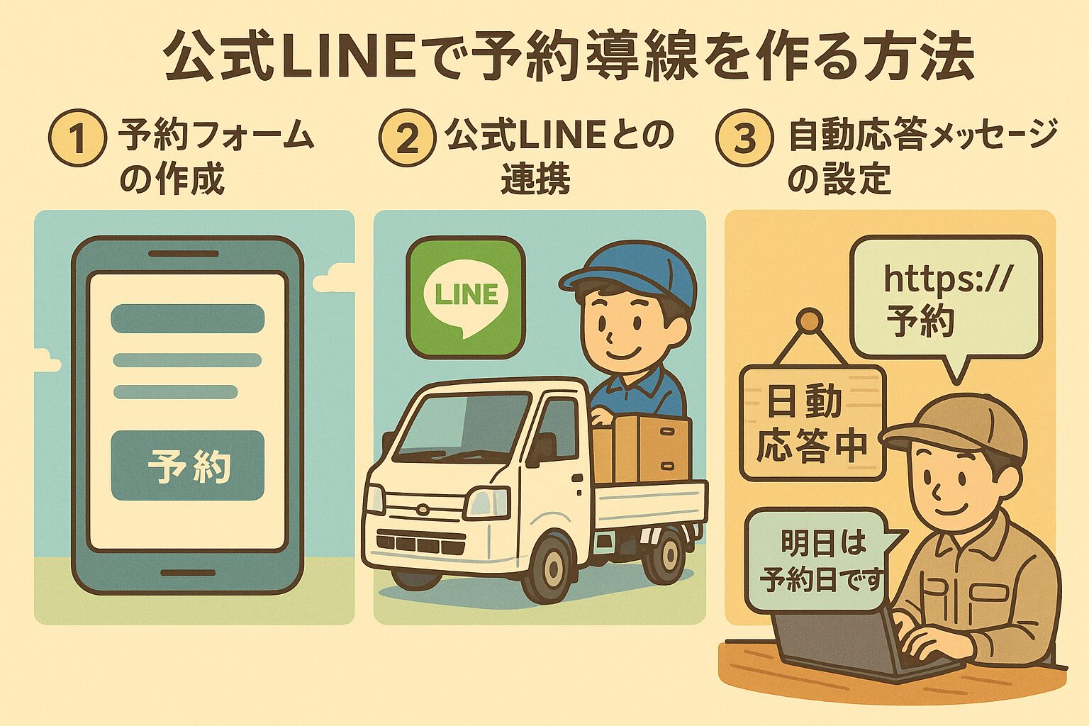 📲公式LINE(無料プラン)で「予約の導線」をつくる方法（軽貨物・引越し業向け）💯