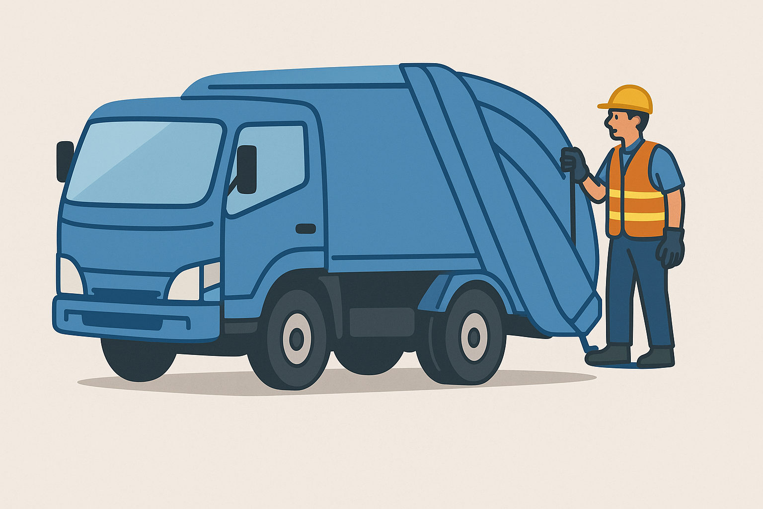 パッカー車と作業員