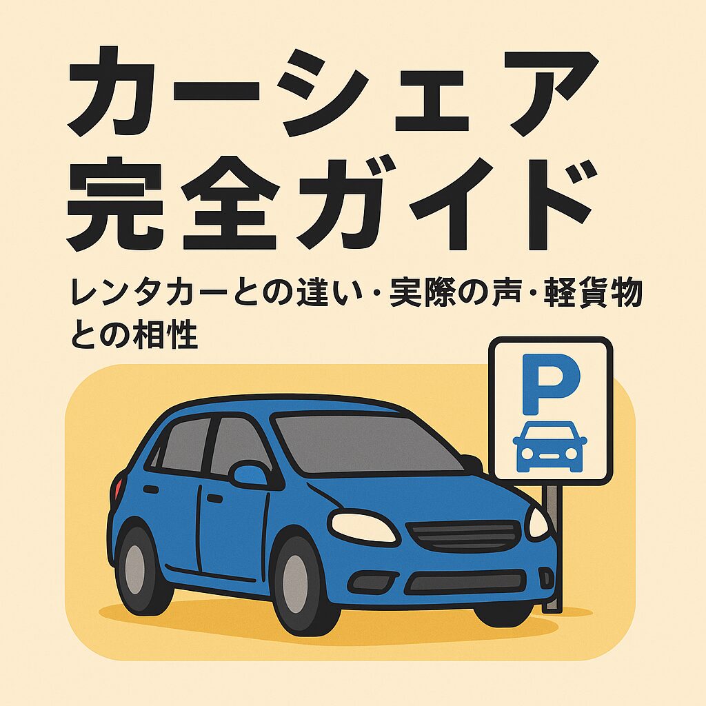 【カーシェア完全ガイド】レンタカーとの違い・実際の声・軽貨物との相性も紹介！
