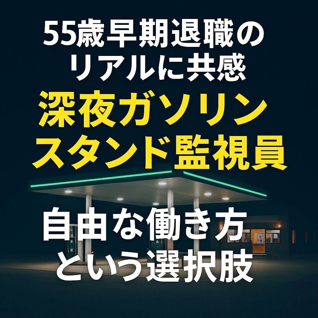 🌃【55歳早期退職のリアルに共感】自由な働き方と“深夜ガソリンスタンド監視員”という選択肢