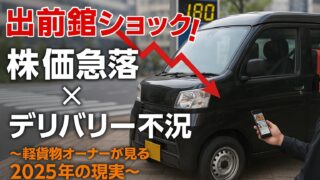 【軽貨物オーナー目線】出前館の株価急落…デリバリー業界の先行きは？物価高・ガソリン高騰の中で考える今後の動き