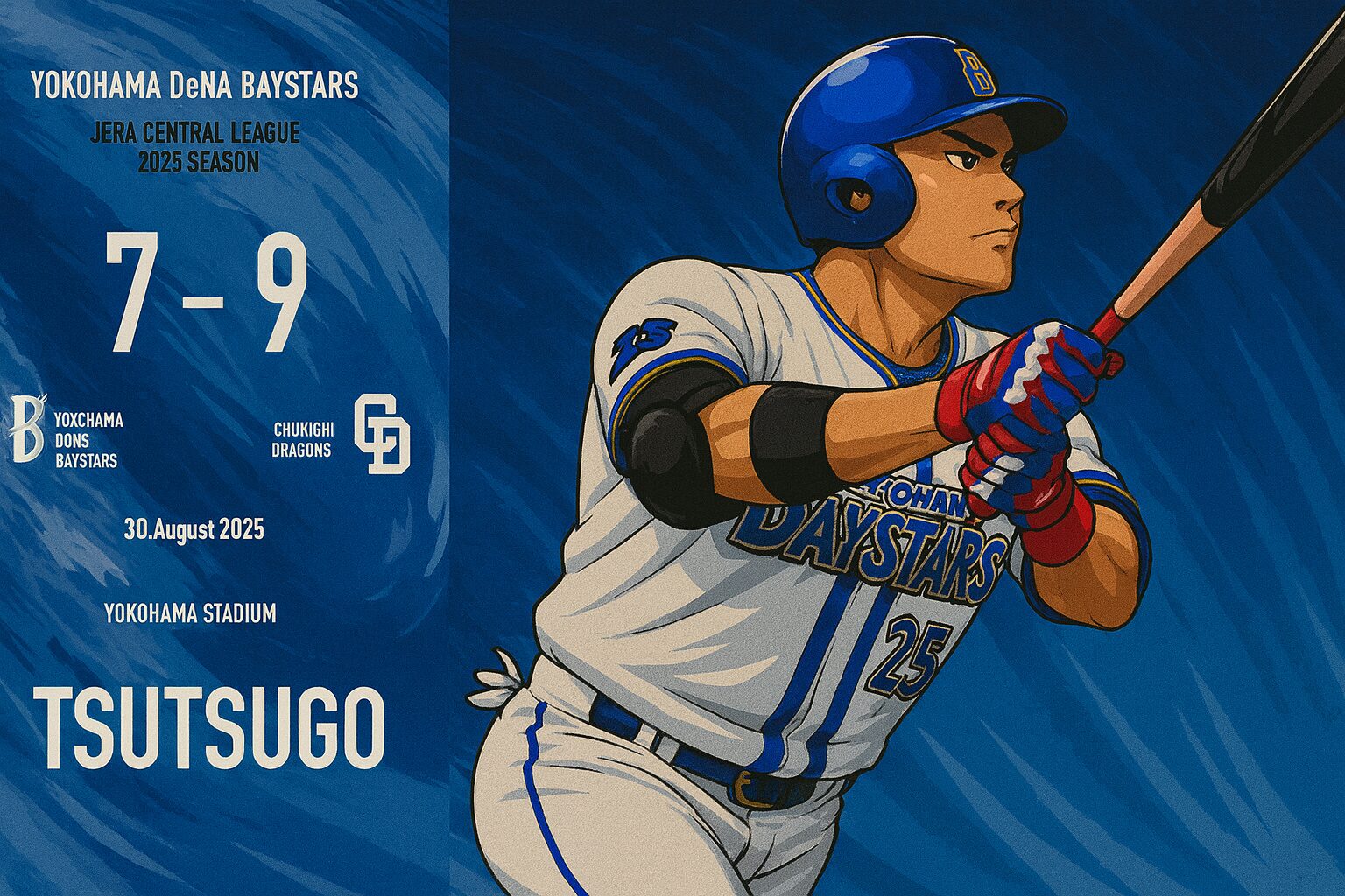 2025/8/30　●7-9中日（延長11回）　筒香まさかの3発も勝利ならず、リリーフ崩壊で痛恨負け