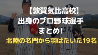 【敦賀気比高校】出身のプロ野球選手まとめ！北陸の名門から羽ばたいた19名