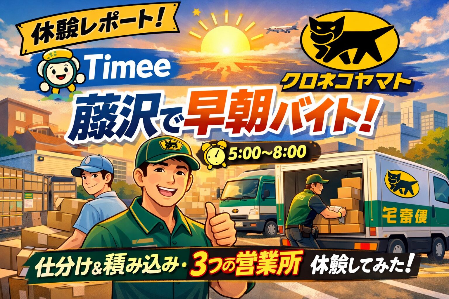 🚚【体験談】タイミーでクロネコヤマト営業所の早朝バイトを3店舗回ってみた話【藤沢市・5時〜8時】