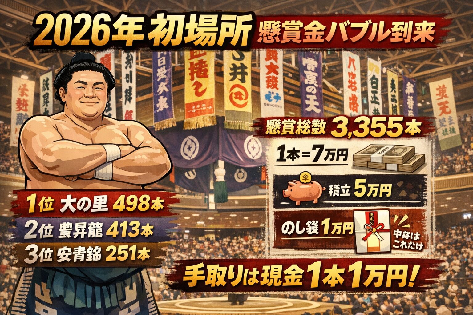 大相撲2026年初場所は「懸賞金バブル」だった