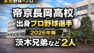 帝京長岡高校出身のプロ野球選手まとめ【2026年版】